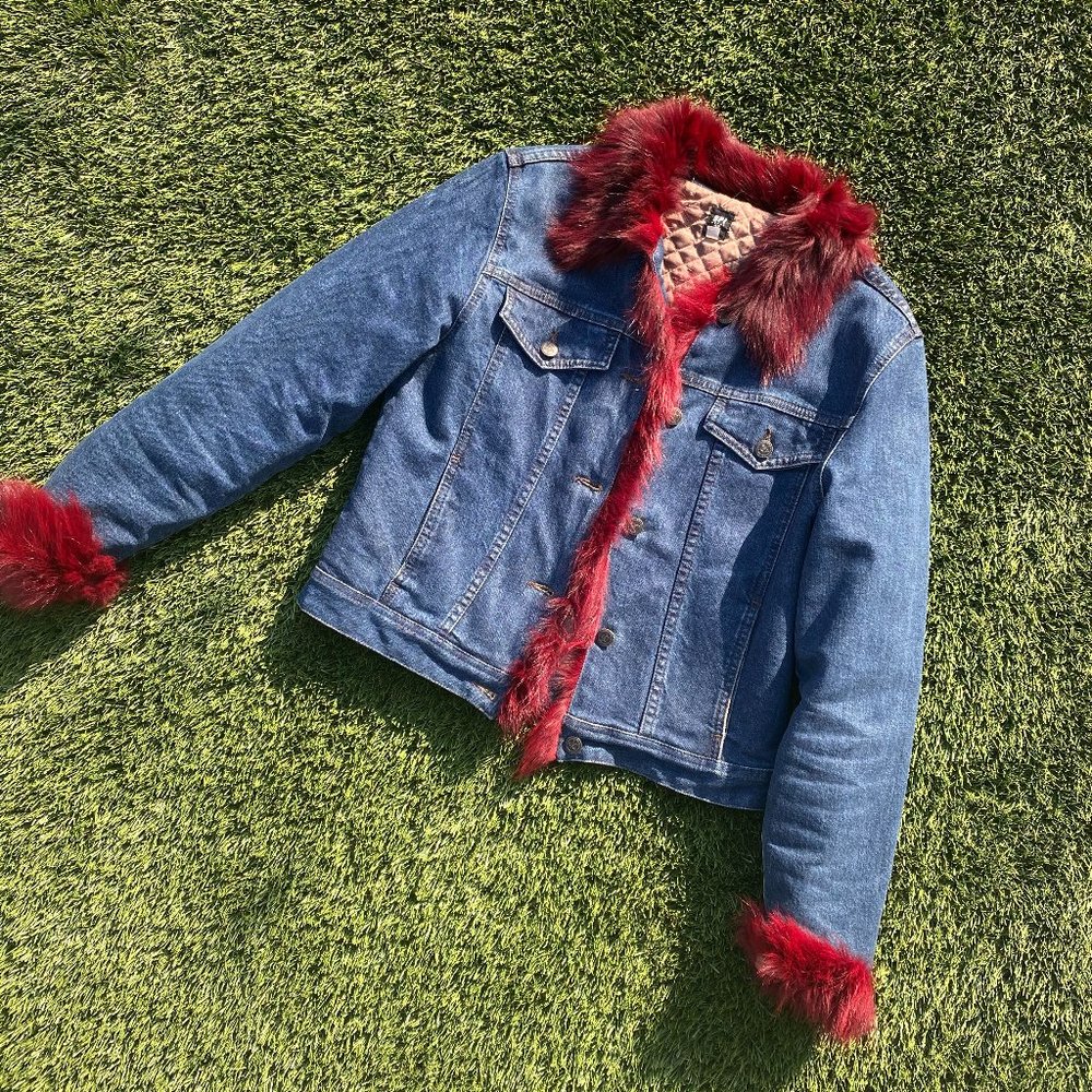 DENIM FUR JACKET
